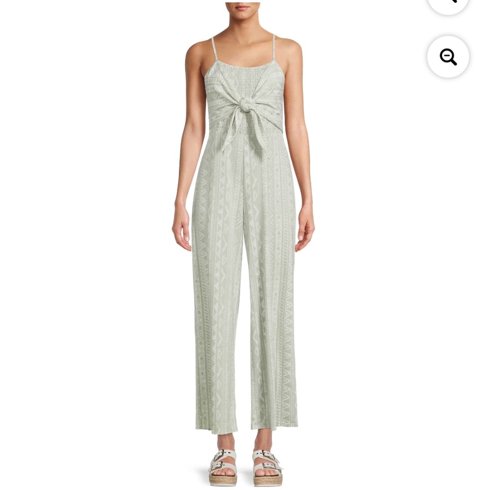 No Boundaries Women’s Diamant Tie Front Jumpsuit Size Small (3-5) NWT - Picture 1 of 7